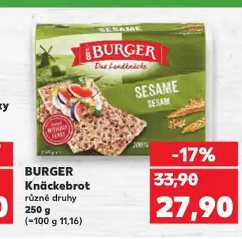 Kaufland Burger knackebrot nabídka