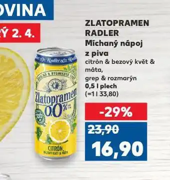 Kaufland Zlatopramen radler nabídka