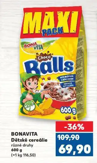 Kaufland Bonavita dětské cereálie nabídka
