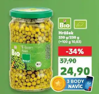 Kaufland Bio hrášek nabídka