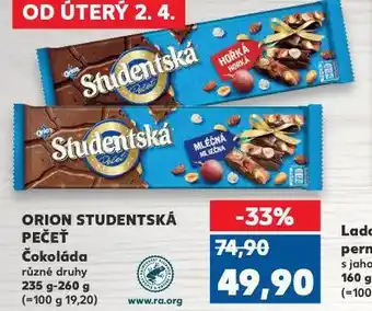 Kaufland Orion studentská pečeť nabídka