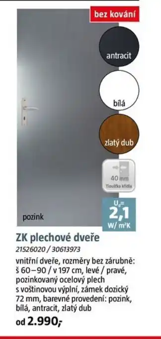 Bauhaus ZK plechové dveře nabídka