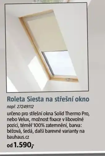 Bauhaus Roleta Siesta na střešní okno nabídka