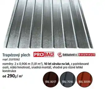 Bauhaus Trapézový plech nabídka