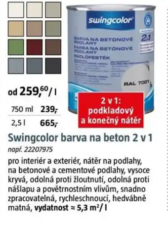 Bauhaus Swingcolor barva na beton 2 v 1 nabídka