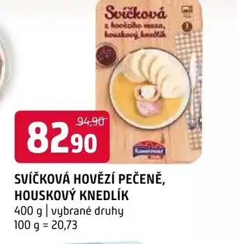 Terno SVÍČKOVÁ HOVĚZÍ PEČENĚ, HOUSKOVÝ KNEDLÍK nabídka