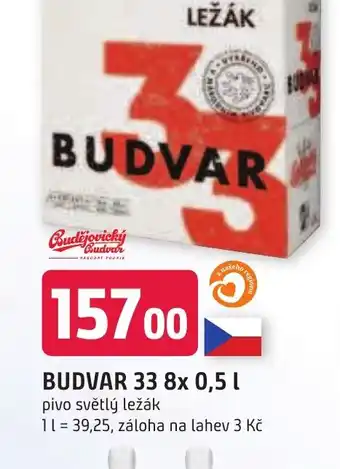 Trefa BUDVAR 33 8x 0,5L nabídka
