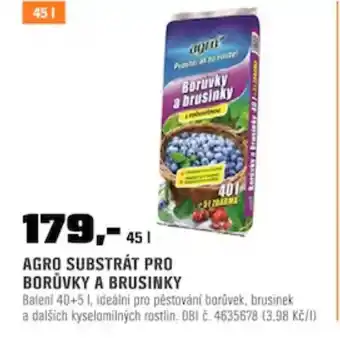 OBI AGRO SUBSTRÁT PRO BORŮVKY A BRUSINKY nabídka