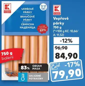 Kaufland Vepřové párky nabídka