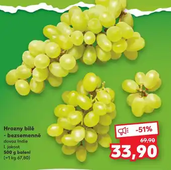 Kaufland Hrozny bílé bezsemenné nabídka