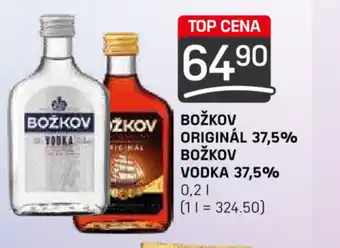 Flop BOŽKOV ORIGINÁL 37,5% BOŽKOV VODKA 37.5% 0.2L nabídka