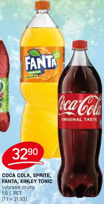 Flop COCA COLA, SPRITE, FANTA, KINLEY TONIC 1.5L nabídka