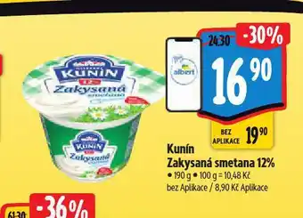 Albert Kunín zakysaná smetana 12% nabídka