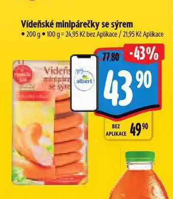 Albert Vídeňské minipárečky se sýrem nabídka