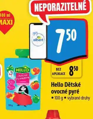 Albert Hello dětské ovocné pyré nabídka