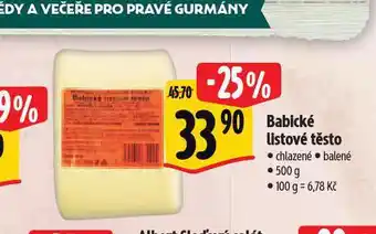 Albert Babické listové těsto nabídka