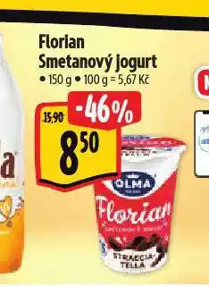 Albert Florian smetanový jogurt nabídka