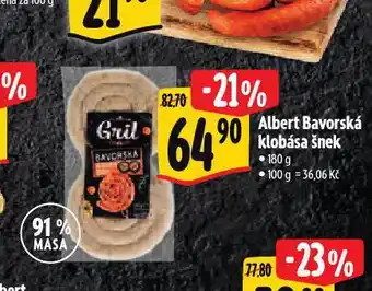 Albert Bavorská klobása šnek nabídka