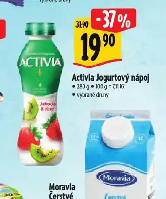 Albert Activia jogurtový nápoj nabídka