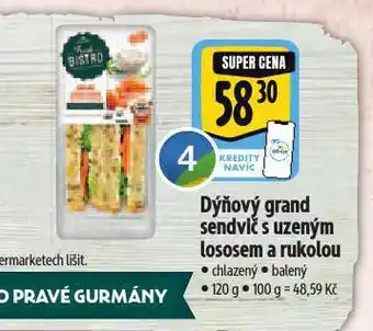 Albert Dýňový grand sendvič s uzeným lososem a rukolou nabídka