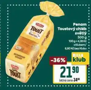 Billa Penam toustový chléb nabídka