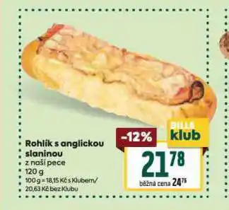 Billa Rohlík s anglickou slaninou nabídka