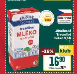 Billa Trvanlivé mléko nabídka