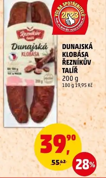 Penny Market DUNAJSKÁ KLOBÁSA ŘEZNÍKŮV TALÍŘ nabídka