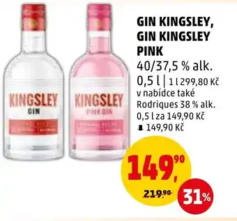 Penny Market GIN KINGSLEY, GIN KINGSLEY PINK 0.5L nabídka