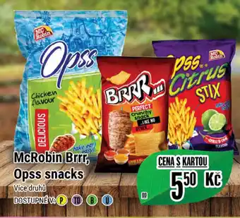 Tamda Foods McRobin Brrr, Opss snacks nabídka