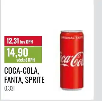 Ratio COCA-COLA, FANTA, SPRITE 0,33L nabídka