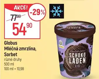 Globus Globus Mléčná zmrzlina, Sorbet nabídka