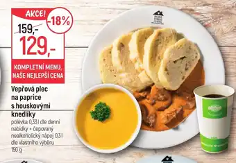 Globus Vepřová plec na paprice s houskovými knedlíky nabídka