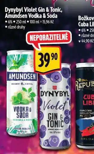 Albert Amundsen vodka & soda nabídka