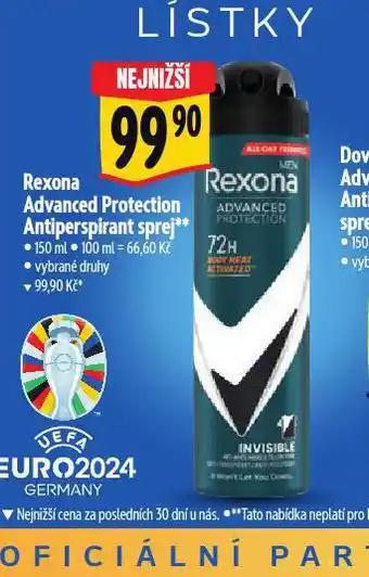 Albert Rexona advanced protection antiperspirant sprej nabídka