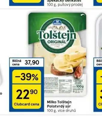 Tesco Milko tolštejn polotvrdý sýr nabídka