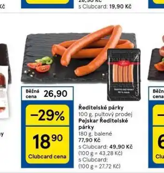 Tesco Ředitelské párky nabídka