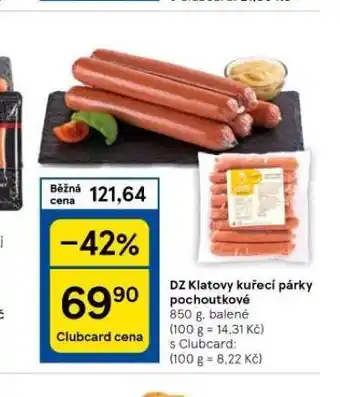 Tesco Kuřecí párky pochoutkové nabídka