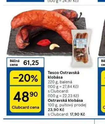 Tesco Ostravská klobása nabídka