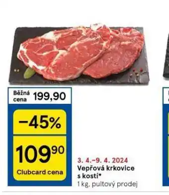 Tesco Vepřová krkovice s kostí nabídka