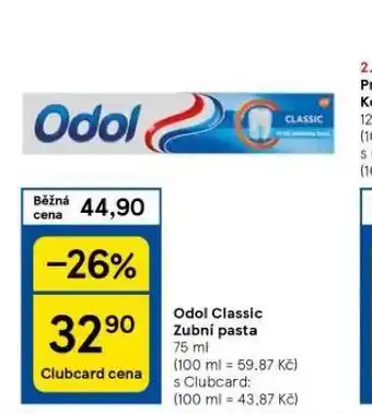 Tesco Odol classic zubní pasta nabídka
