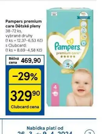 Tesco Pampers dětské plenky nabídka