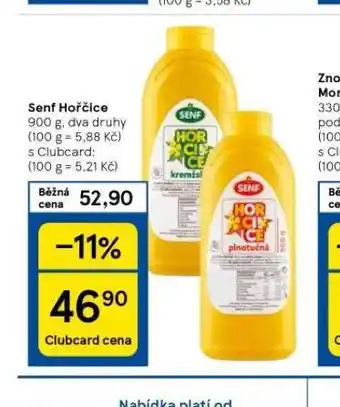 Tesco Senf hořčice nabídka