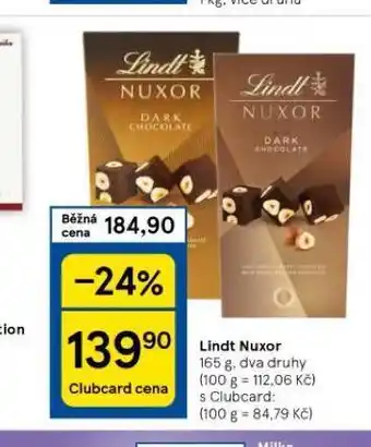 Tesco Lindt nuxor nabídka