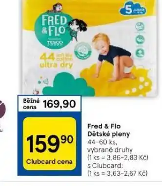 Tesco Fred & flo dětské pleny nabídka