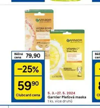Tesco Garnier pleťová maska nabídka