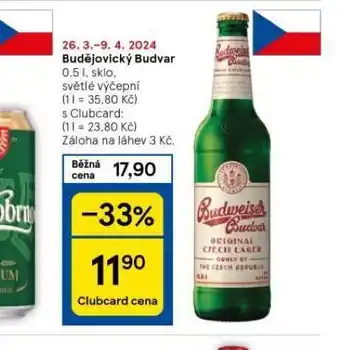 Tesco Pivo budweiser budvar nabídka