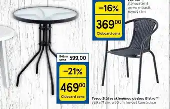 Tesco Tesco stůl se skleněnou deskou bistro nabídka