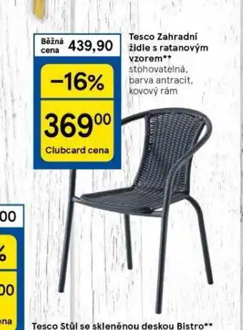 Tesco Tesco zahradní židle s ratanovým vzorem nabídka