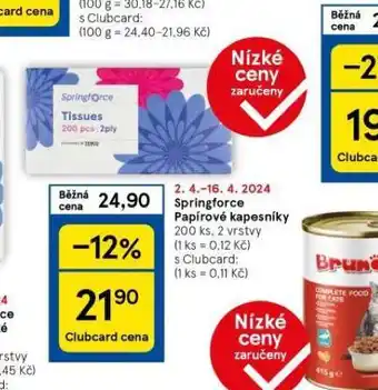Springforce papírové kapesníky